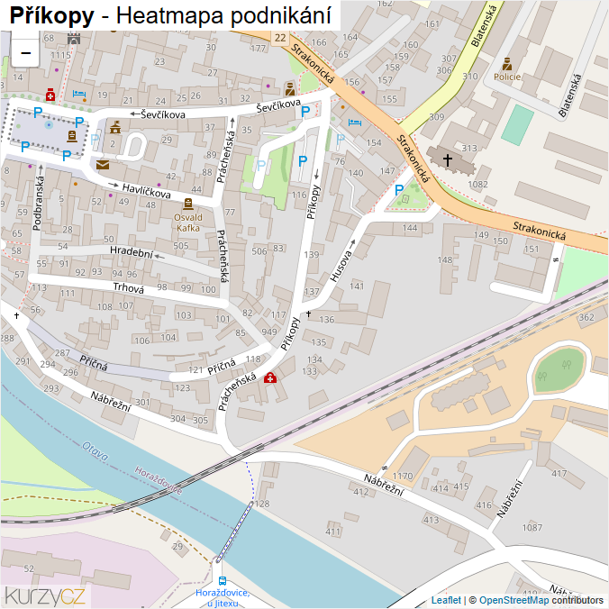 Mapa Příkopy - Firmy v ulici.