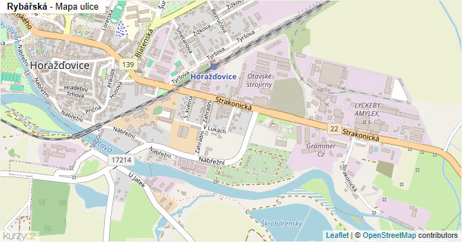 Rybářská - mapa ulice