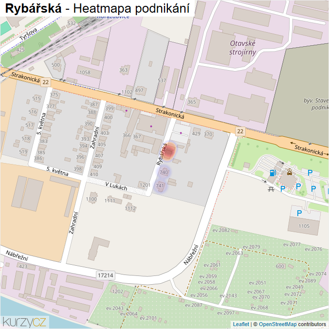 Mapa Rybářská - Firmy v ulici.
