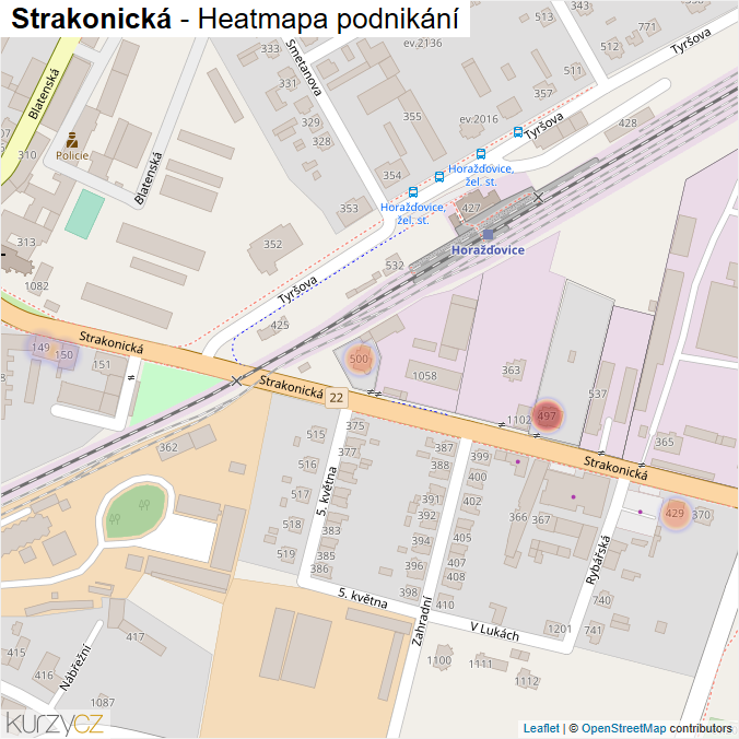 Mapa Strakonická - Firmy v ulici.