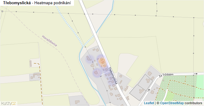 Třebomyslická - mapa podnikání