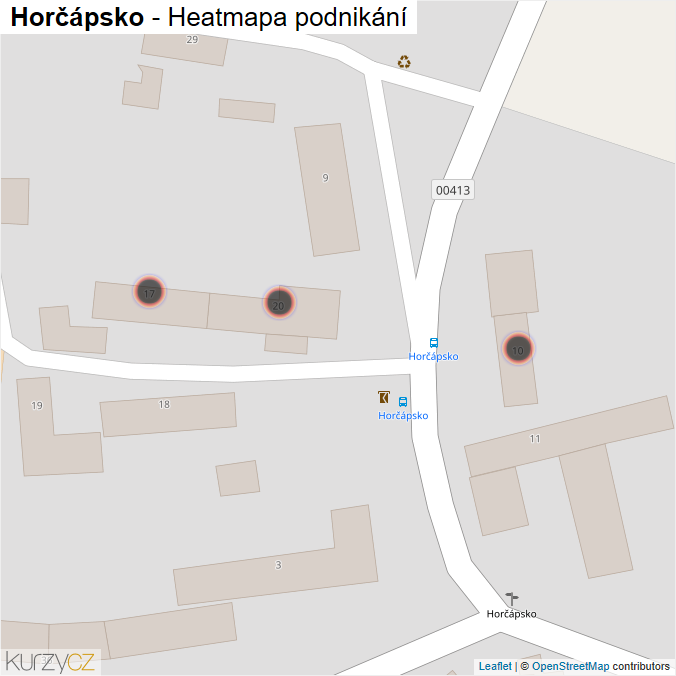 Mapa Horčápsko - Firmy v obci.
