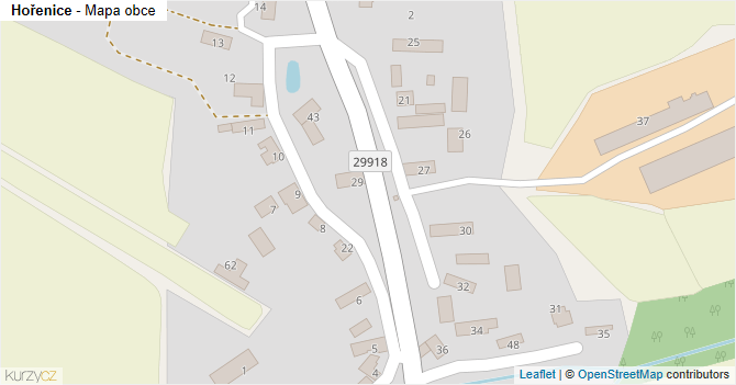 Hořenice - mapa obce