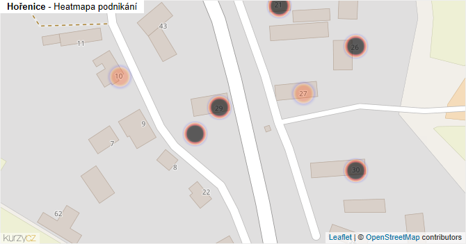 Hořenice - mapa podnikání