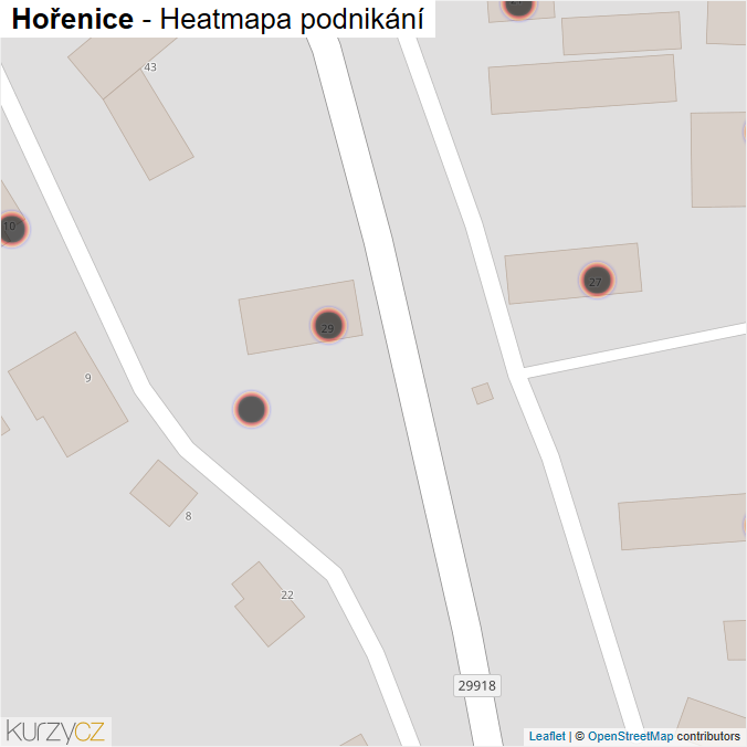 Mapa Hořenice - Firmy v obci.