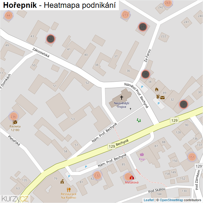 Mapa Hořepník - Firmy v obci.