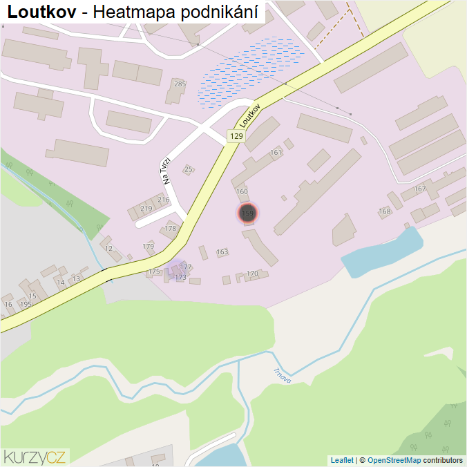 Mapa Loutkov - Firmy v ulici.
