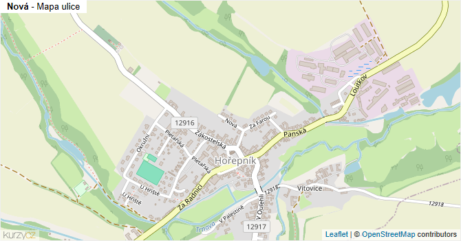 Nová - mapa ulice