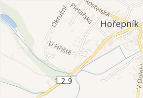 U Hřiště v obci Hořepník - mapa ulice