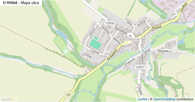 U Hřiště - mapa ulice