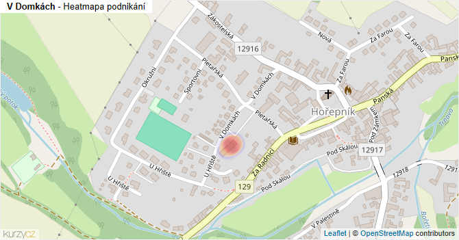 V Domkách - mapa podnikání