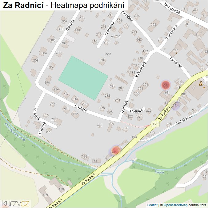 Mapa Za Radnicí - Firmy v ulici.
