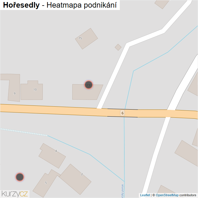 Mapa Hořesedly - Firmy v obci.
