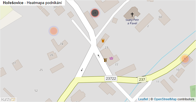Hořešovice - mapa podnikání