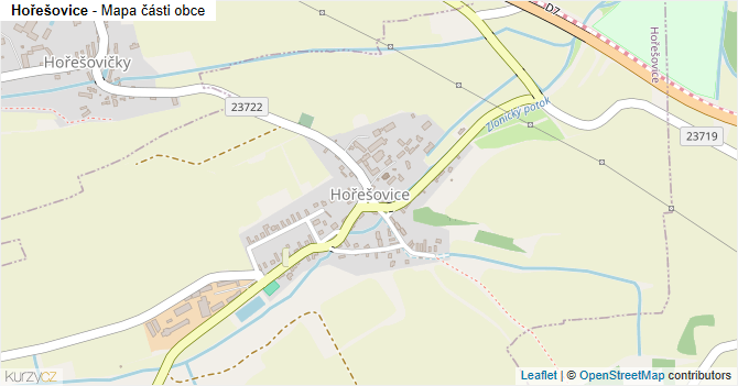 Hořešovice - mapa části obce