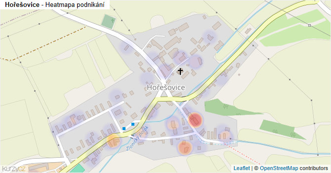 Hořešovice - mapa podnikání