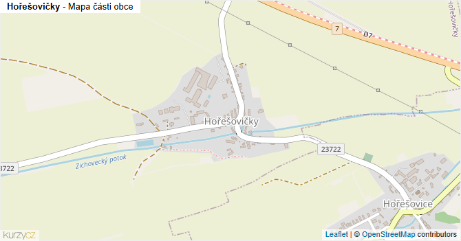 Hořešovičky - mapa části obce