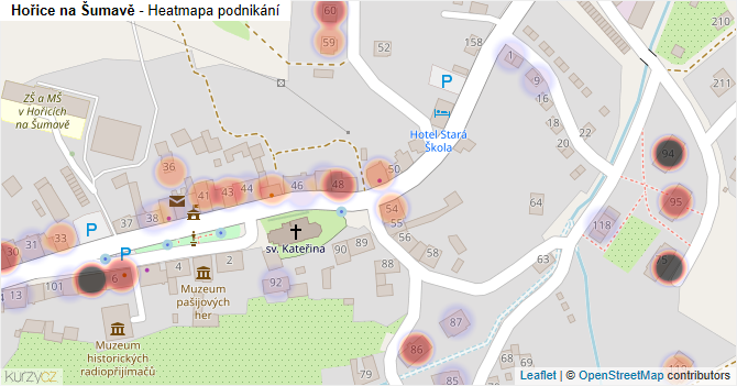 Hořice na Šumavě - mapa podnikání