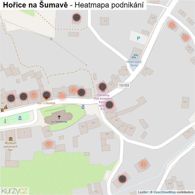 Mapa Hořice na Šumavě - Firmy v obci.