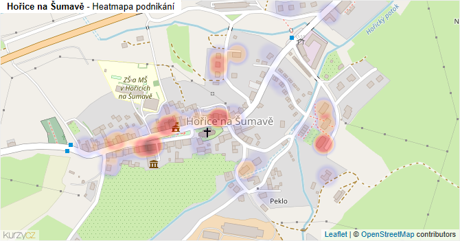 Hořice na Šumavě - mapa podnikání