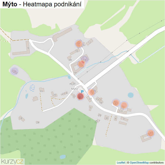 Mapa Mýto - Firmy v části obce.