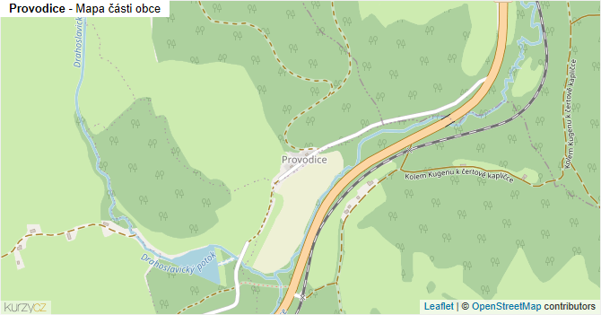 Provodice - mapa části obce