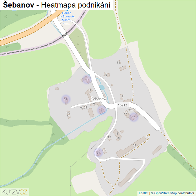 Mapa Šebanov - Firmy v části obce.
