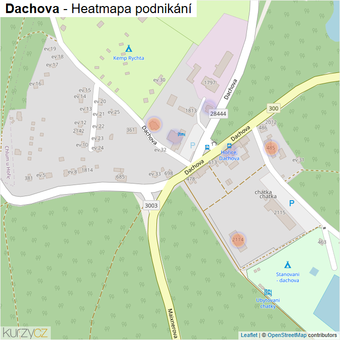 Mapa Dachova - Firmy v ulici.