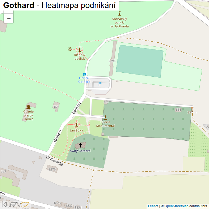 Mapa Gothard - Firmy v ulici.