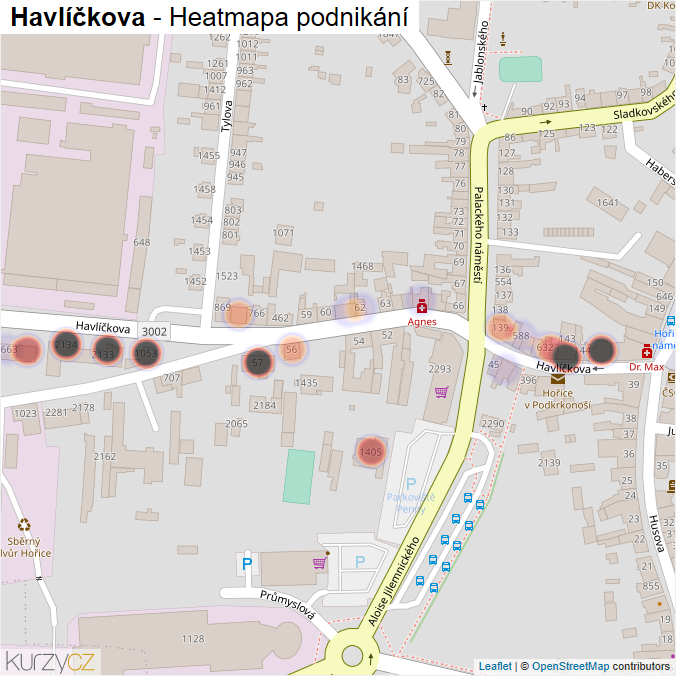 Mapa Havlíčkova - Firmy v ulici.