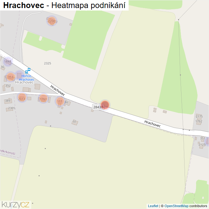 Mapa Hrachovec - Firmy v ulici.