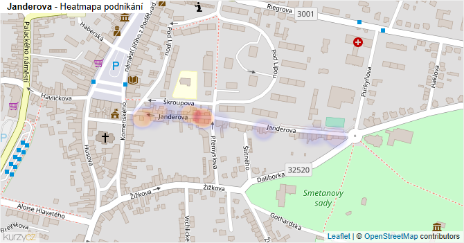 Janderova - mapa podnikání