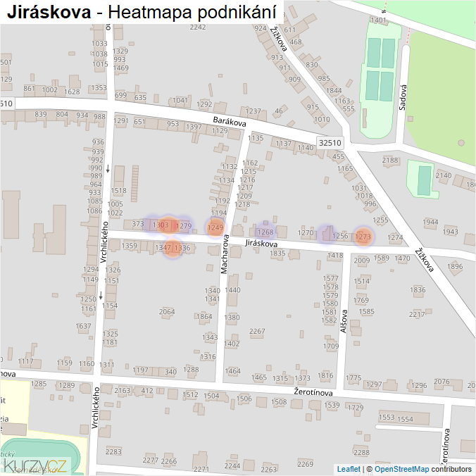 Mapa Jiráskova - Firmy v ulici.