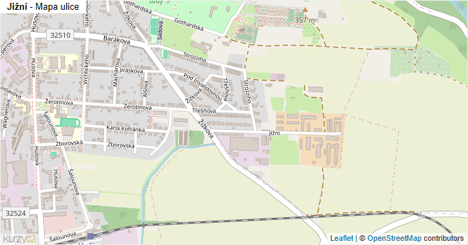 Jižní - mapa ulice