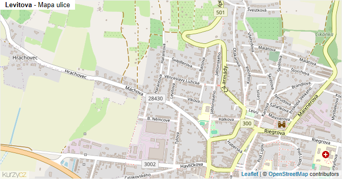 Levitova - mapa ulice