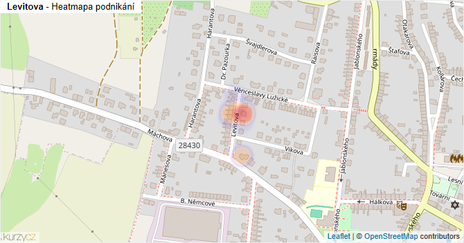 Levitova - mapa podnikání