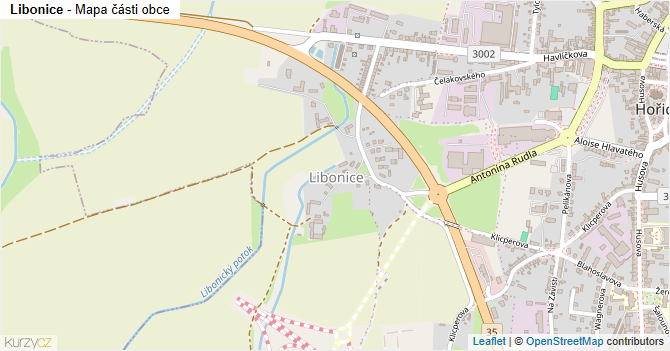 Libonice - mapa části obce