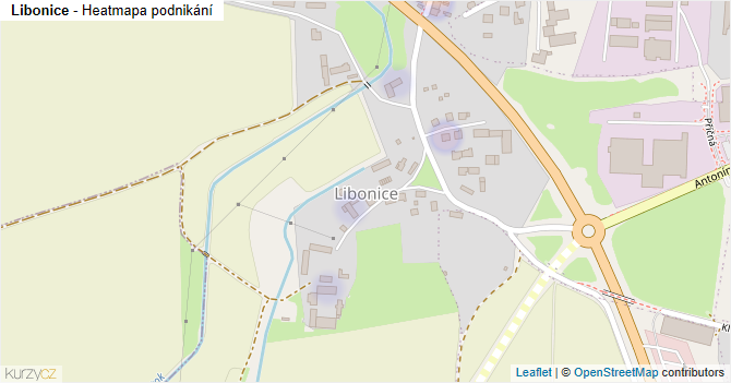 Libonice - mapa podnikání