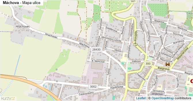 Máchova - mapa ulice