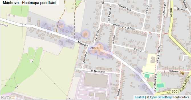 Máchova - mapa podnikání
