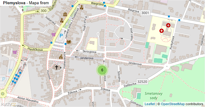 Přemyslova - mapa firem