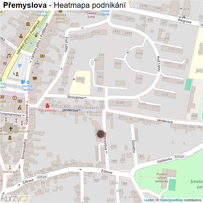 Mapa Přemyslova - Firmy v ulici.