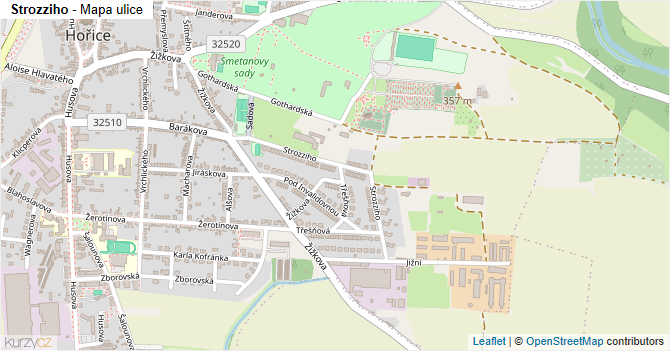 Strozziho - mapa ulice