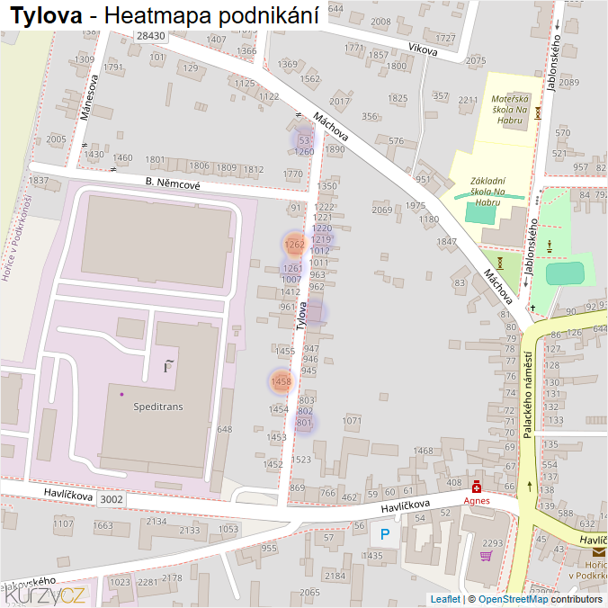 Mapa Tylova - Firmy v ulici.