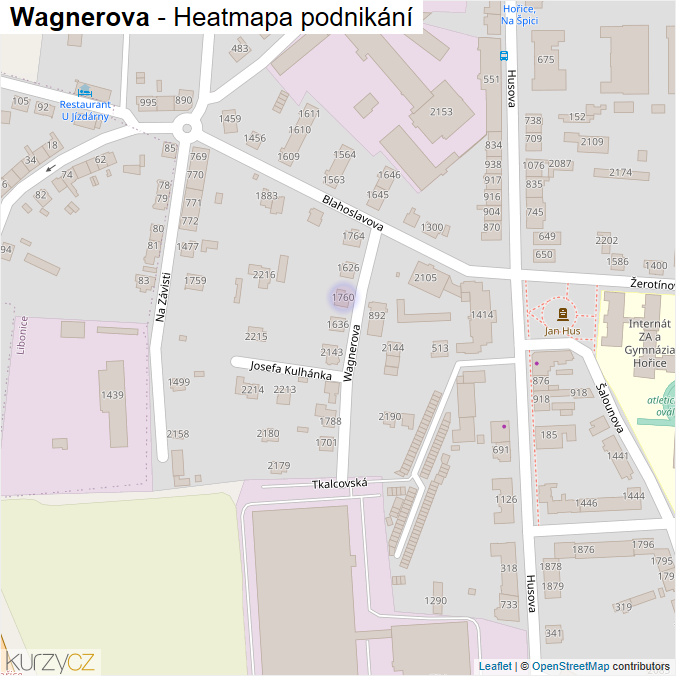 Mapa Wagnerova - Firmy v ulici.