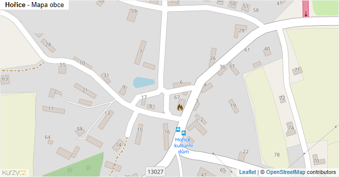Hořice - mapa obce