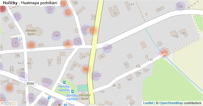 Hořičky - mapa podnikání