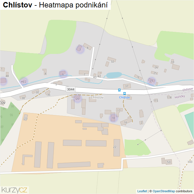Mapa Chlístov - Firmy v části obce.