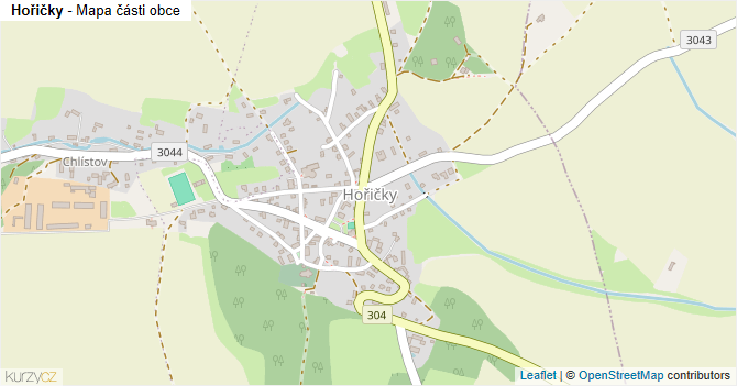 Hořičky - mapa části obce