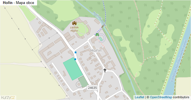 Hořín - mapa obce
